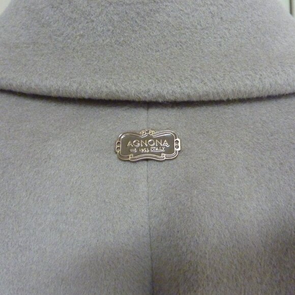 Agnona Sesame Alpaca Blend Cocoon Long Coat - Picture 7 of 11